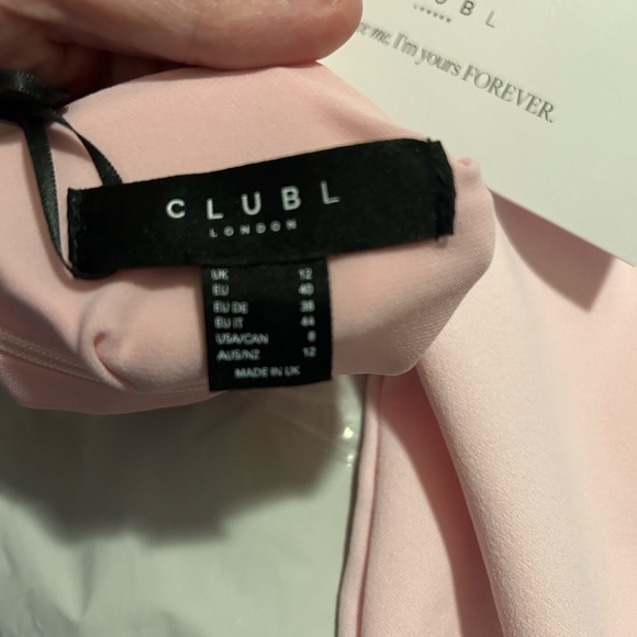 CLUB L LONDON Ashling Pink Flutter Sleeve Hanky Hem MIDI Dress BNWT size 8 US - Picture 14 of 16